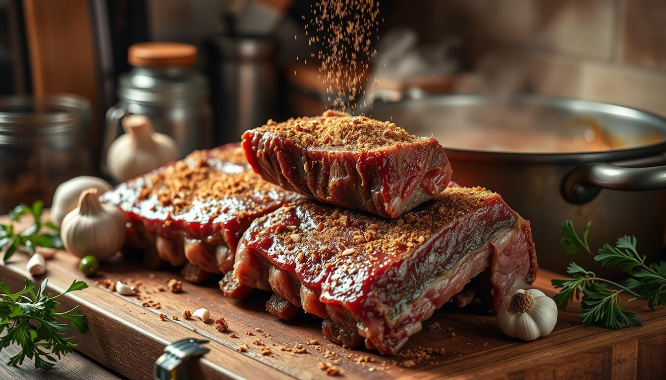 cooking beef short ribs recipe seasoned with oxtail seasoning​